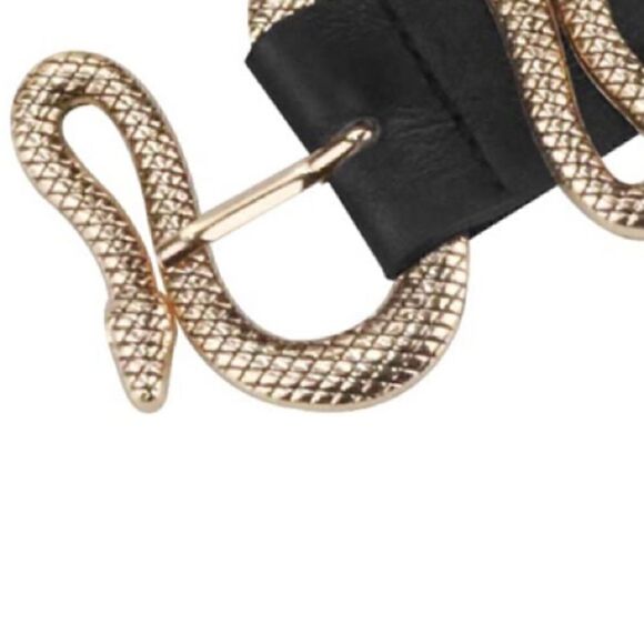 Leather Snake Buckle Belt 